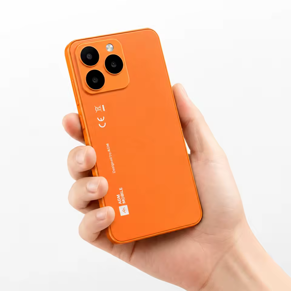 Orange AGM N2 Android phone held in one hand